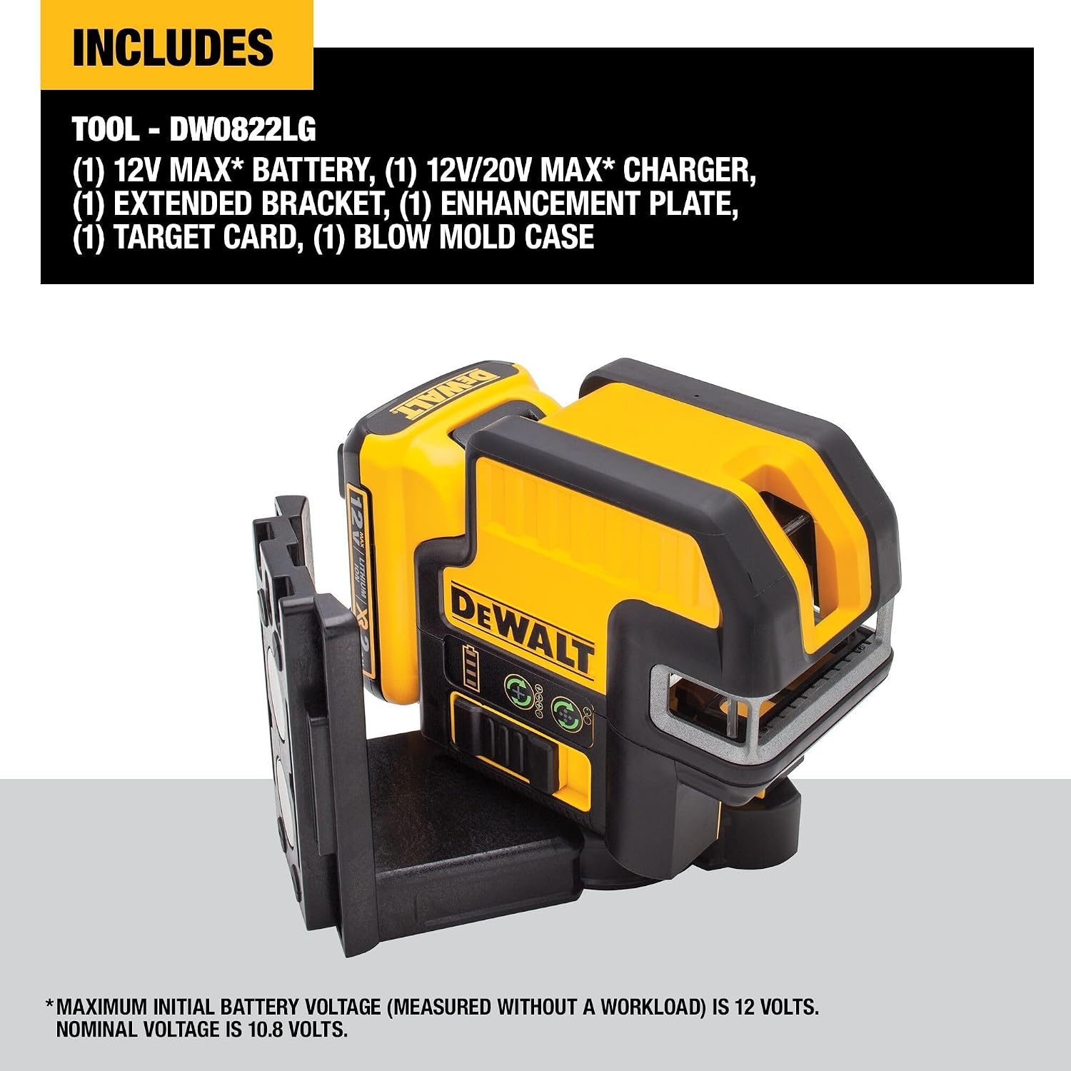 image:imageDEWALT 12V MAX Laser Level 2 Spot and Cross Line Laser Red DW0822LR