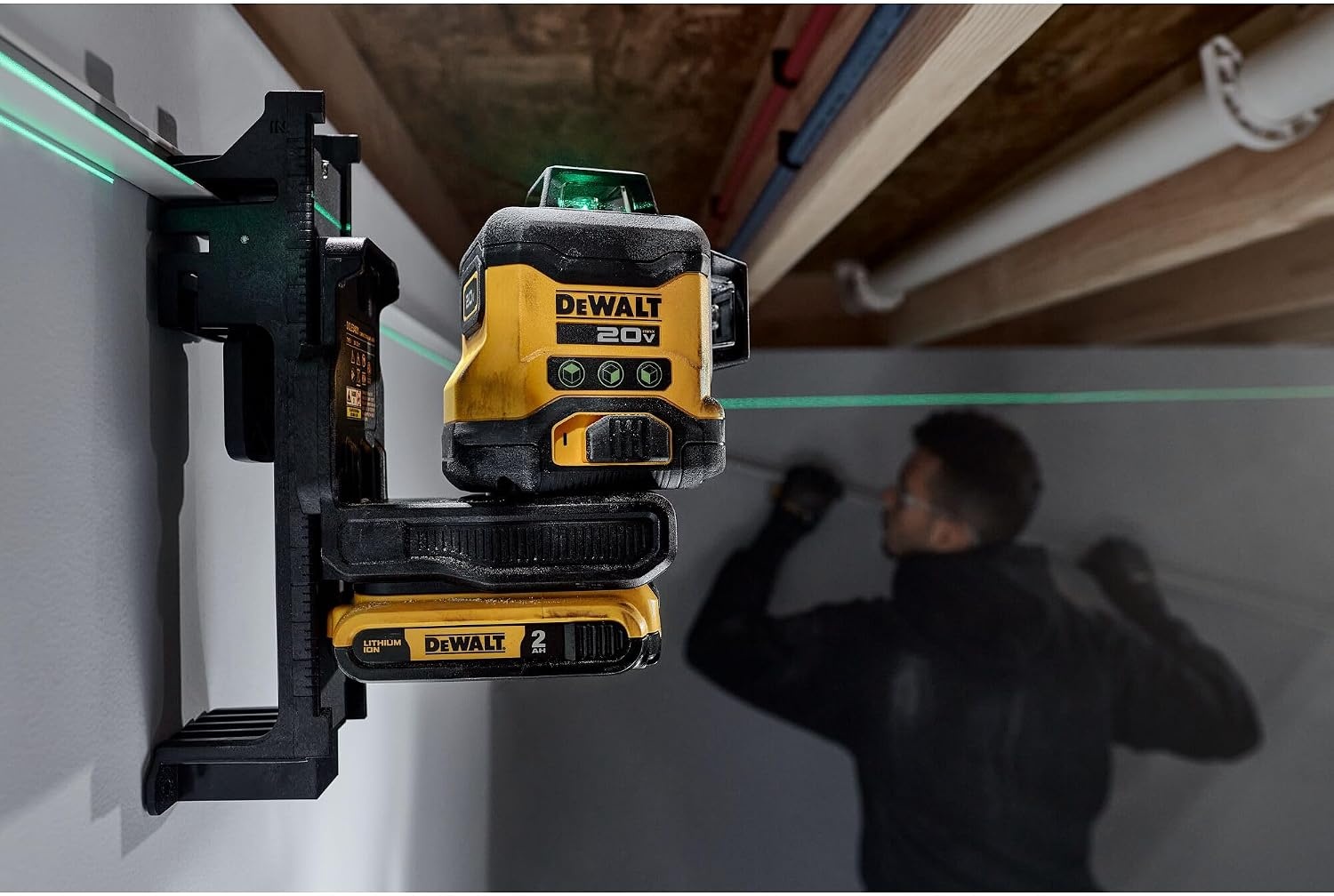 image:imageDEWALT 20V MAX Laser Level Cross Line Laser 3X360 Green Bare Tool Only DCLE34031BLaser Level Bare Tool Only