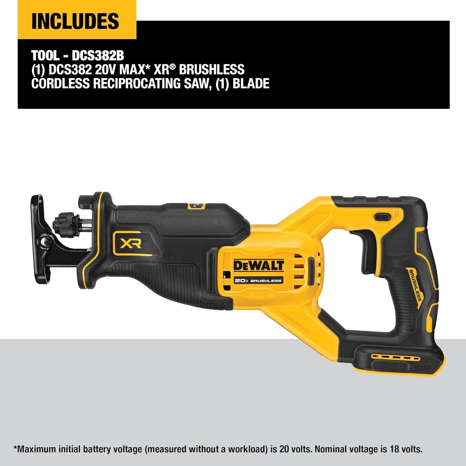 image:imageDEWALT 20V MAX Reciprocating Saw Cordless 2Finger Variable Trigger Keyless Blade Clamp Tool Only DCS382B