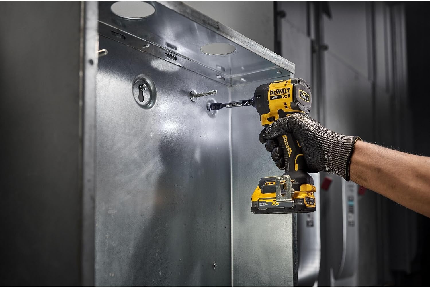 image:imageDEWALT 20V MAX XR 14 Inch Quiet Hydraulic Cordless Impact Driver Kit with POWERSTACK Battery and Charger DCF870E1