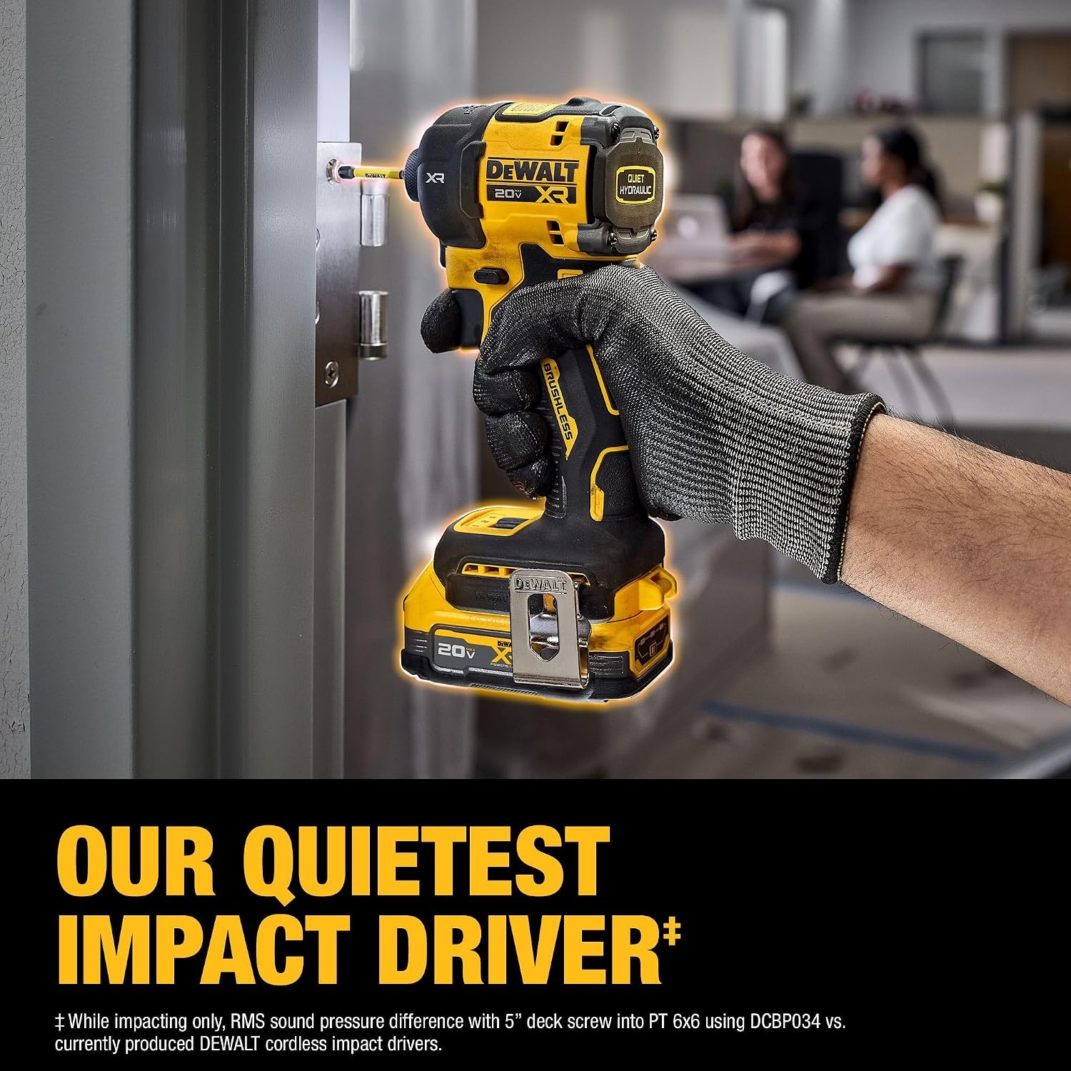image:imageDEWALT 20V MAX XR 14 Inch Quiet Hydraulic Cordless Impact Driver Kit with POWERSTACK Battery and Charger DCF870E1