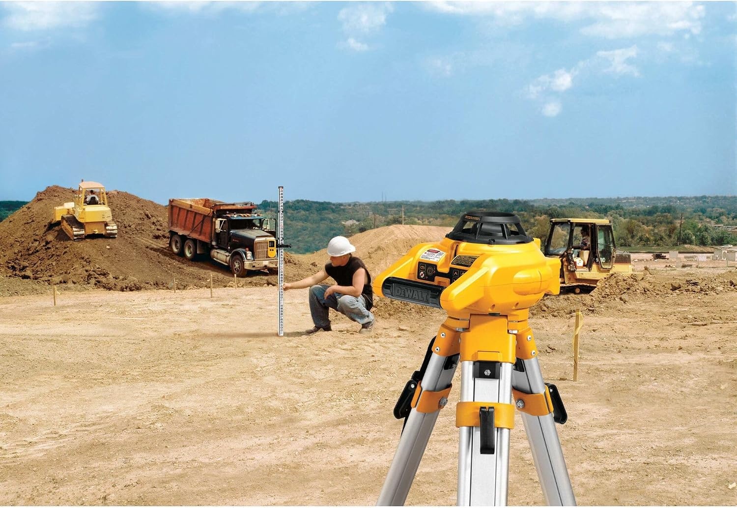 image:imageDEWALT Rotary Laser Level Kit IndoorOutdoor Survey Laser Transit DW074KD