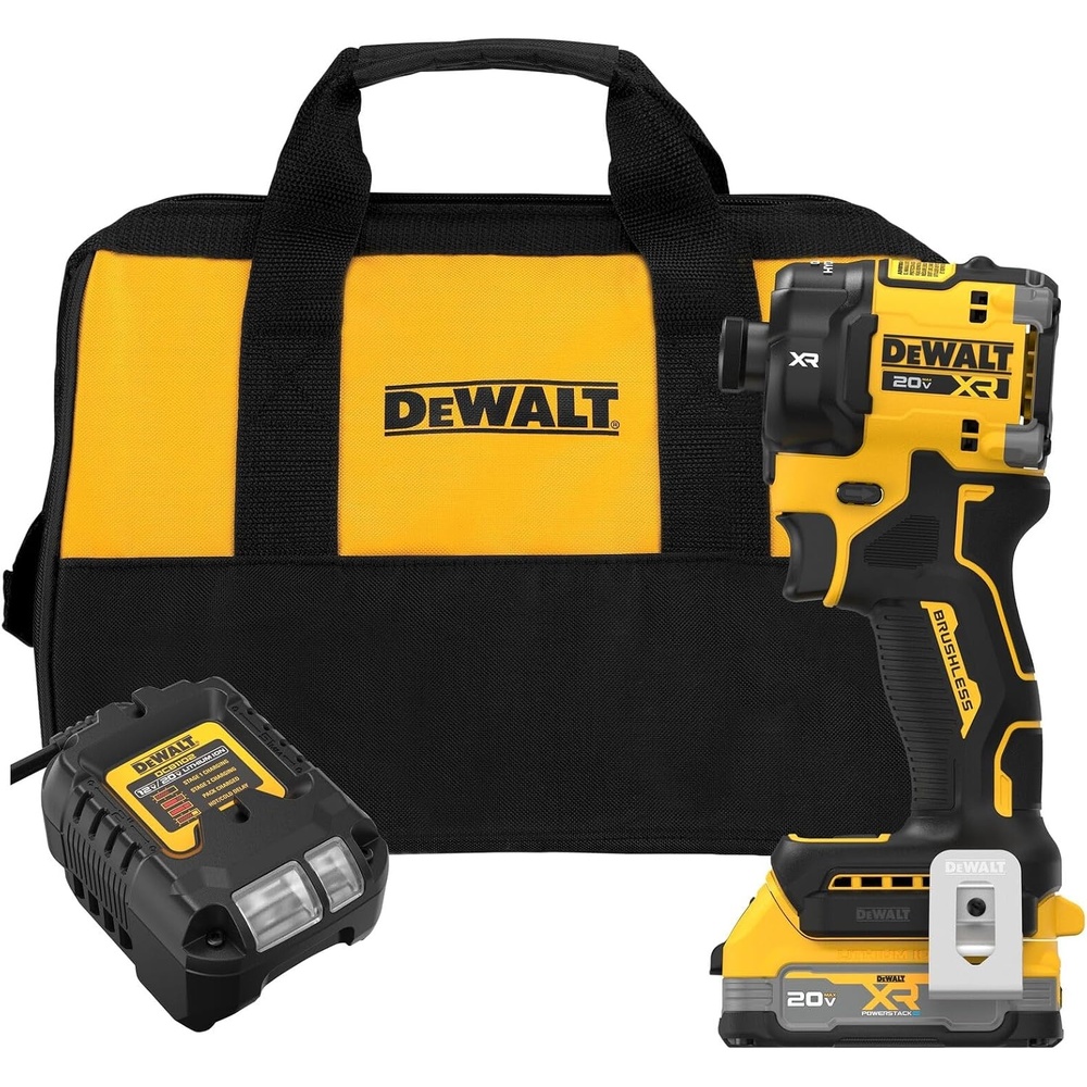 image:imageDEWALT 20V MAX XR 14 Inch Quiet Hydraulic Cordless Impact Driver Kit with POWERSTACK Battery and Charger DCF870E1