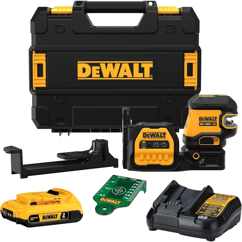 image:imageDEWALT 20V12V MAX Laser Level Kit 3 x 360 Green DCLE34030G Color YellowLaser