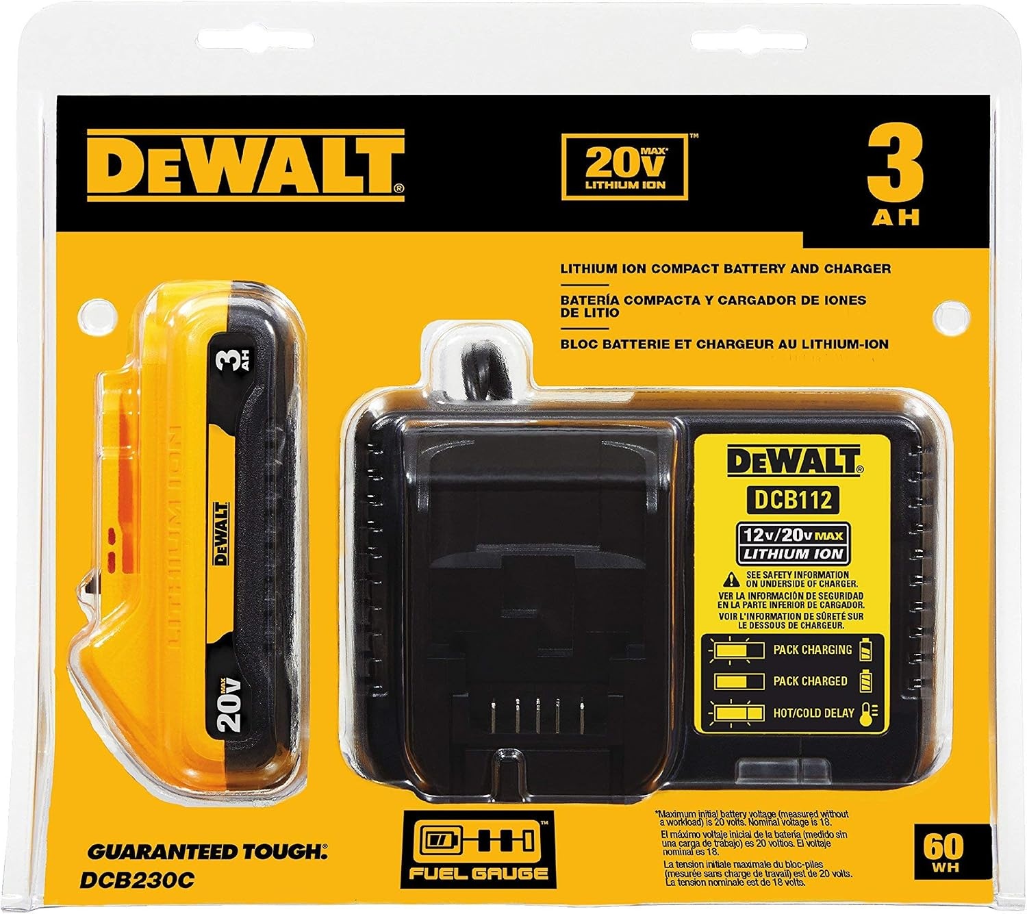 image:imageDEWALT 20V MAX Orbital Sander Tool Only with 20V MAX Battery Pack with Charger 3Ah DCW210B amp DCB230C