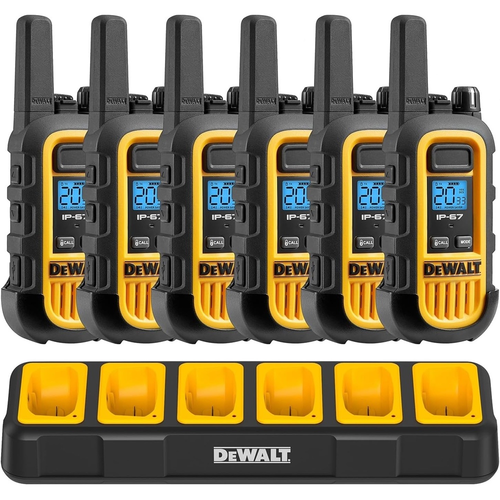 image:imageDEWALT DXFRS800 FRS Walkie Talkies Long Range 2 Way Radio 2W IP67 Waterproof Rechargeable 2 Pack DXFRS8001 Watt 6 Pack