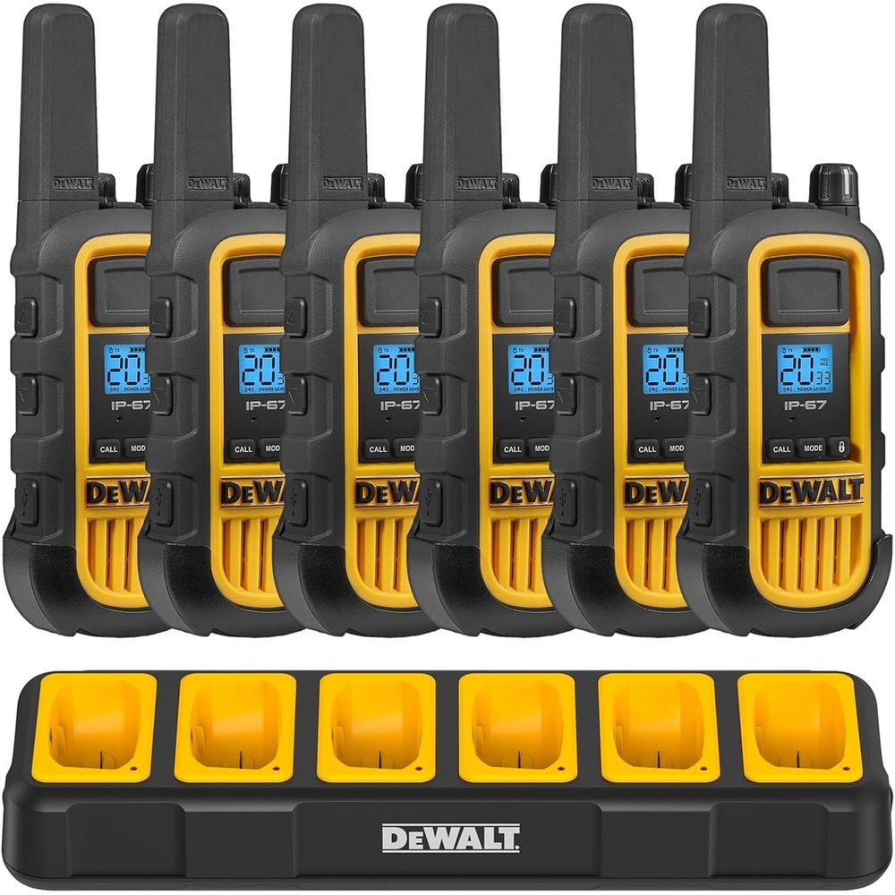 image:imageDEWALT DXFRS800 FRS Walkie Talkies Long Range 2 Way Radio 2W IP67 Waterproof Rechargeable 2 Pack DXFRS8002 Watt 6 Pack