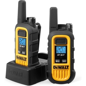 DEWALT DXFRS800 FRS Walkie Talkies, Long Range 2 Way Radio, 2W, IP67 Waterproof, Rechargeable, 2 Pack, DXFRS800(1 Watt – 2 Pack)