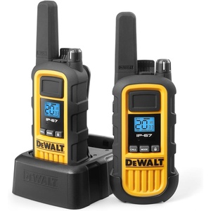 DEWALT DXFRS800 FRS Walkie Talkies, Long Range 2 Way Radio, 2W, IP67 Waterproof, Rechargeable, 2 Pack, DXFRS800(2 Watt – 2 Pack)