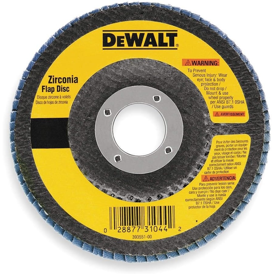 image:imageDEWALT DW8302 4Inch by 58Inch 60 Grit Zirconia Angle Grinder Flap DiscOne Size