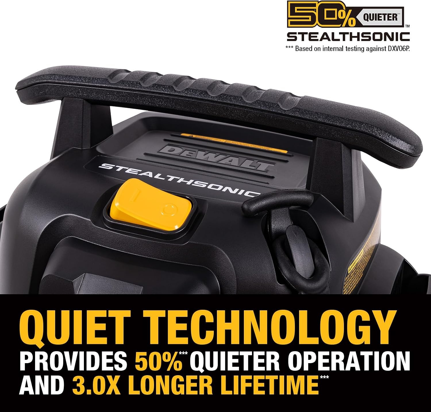 image:imageDEWALT STEALTHSONIC Wet Dry Shop Vacuum 6 Gallon 5 Peak HP DXV06PQTA Ultra Quiet Motor with Powerful Suction 6 Dust Bages and Complete Attachment Set for Garage Workshop Jobsite and Basement6 Gallon 6 Dust Bags