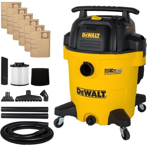DEWALT STEALTHSONIC Wet Dry Shop Vacuum 6 Gallon 5 Peak HP, DXV06P-QTA | Ultra Quiet Motor with Powerful Suction, 6 Dust Bages and Complete Attachment Set for Garage, Workshop, Jobsite and Basement(12 Gal (6 Dust Bag))