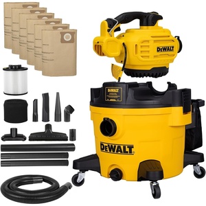 DEWALT Shop Vacuum Wet and Dry 9 Gallon 5 HP with Detachable Blower | Full Accessory Kit & Storage Bag, ideal for Garage Workshop Lawn Yard Patio & Outdoor Leaves Cleaning, DXV209PC(9 Gallon + 6 Dust Bags)