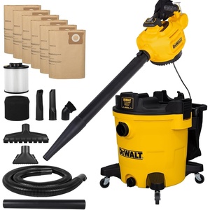 DEWALT Shop Vacuum Wet and Dry 9 Gallon 5 HP with Detachable Blower | Full Accessory Kit & Storage Bag, ideal for Garage Workshop Lawn Yard Patio & Outdoor Leaves Cleaning, DXV209PC(12 Gallon + 6 Dust Bags)