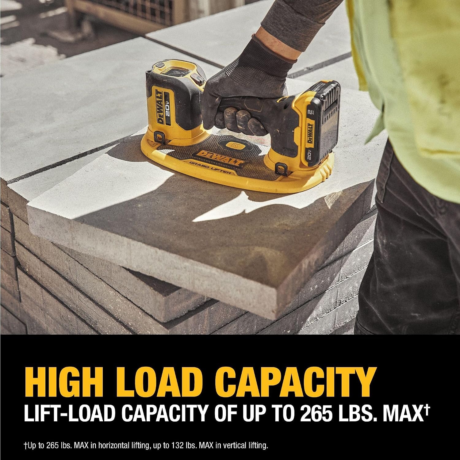 image:imageDEWALT 20V MAX Cordless GRABO Suction Lifter Bare Tool Only Liftload Capacity of Up to 265 lbs DCE592BKit w Battery Charger