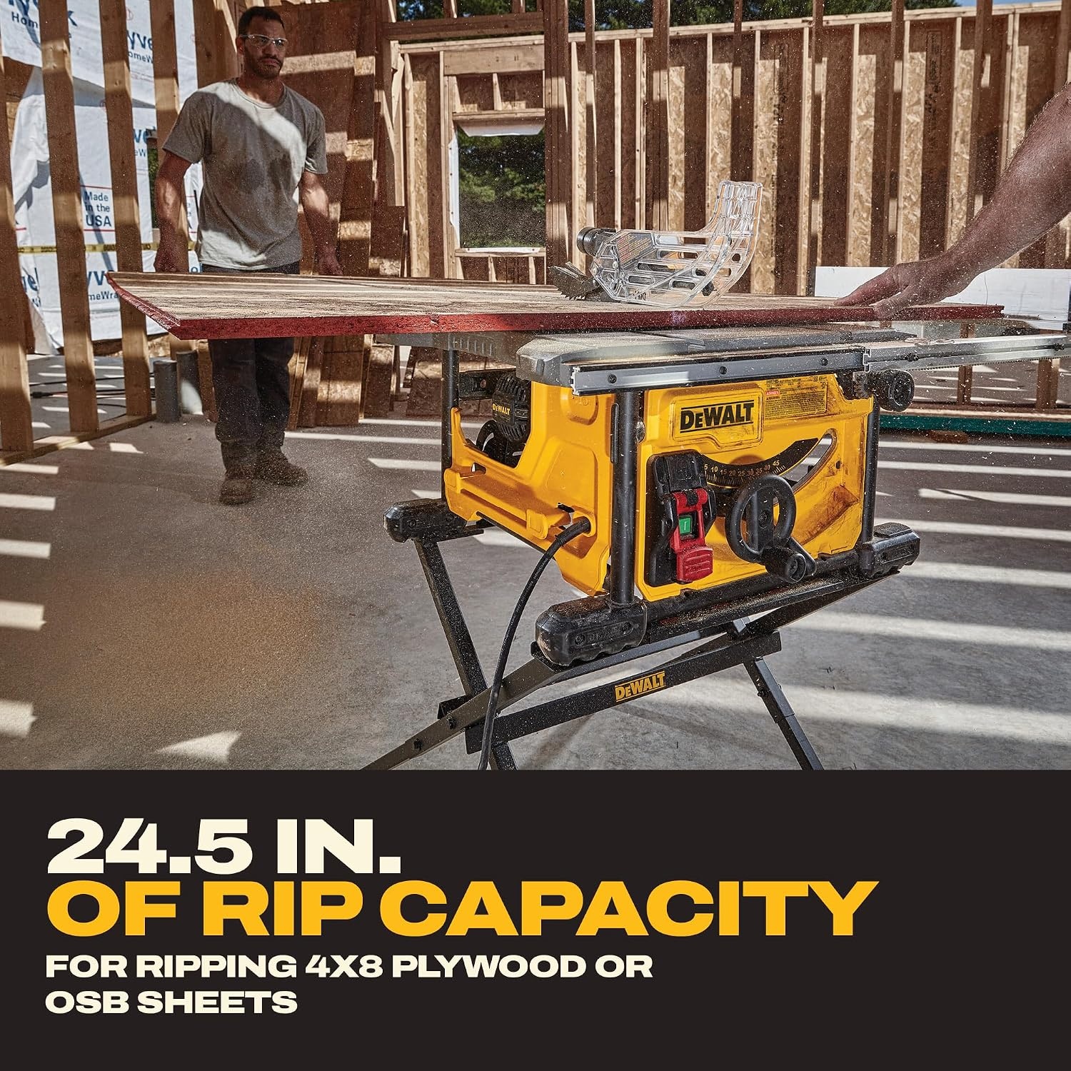 image:imageDEWALT Portable Table Saw with Stand 814 inch up to 48Degree Angle Cuts DWE7485WS814Inch Saw w Stand