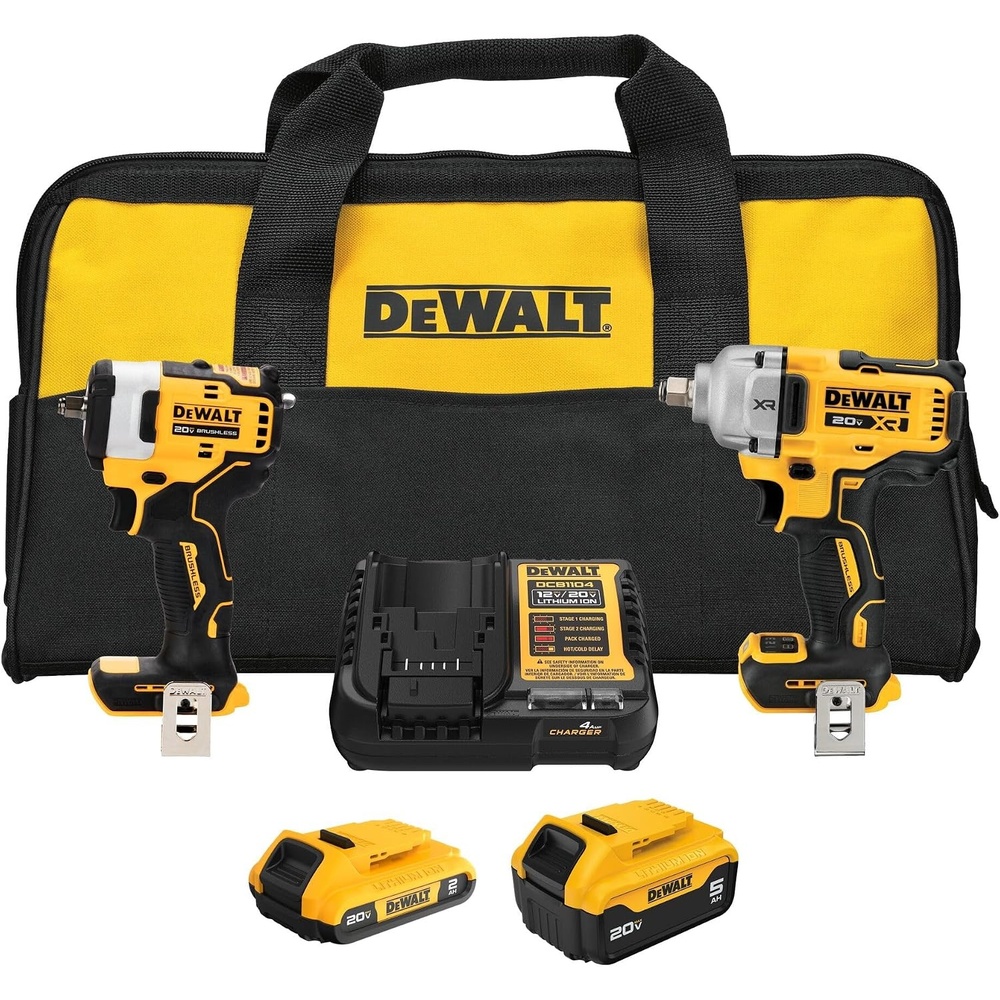 image:imageDEWALT 20V MAX 12 and 38 in Cordless Impact Wrench Combo DCK206D1P1