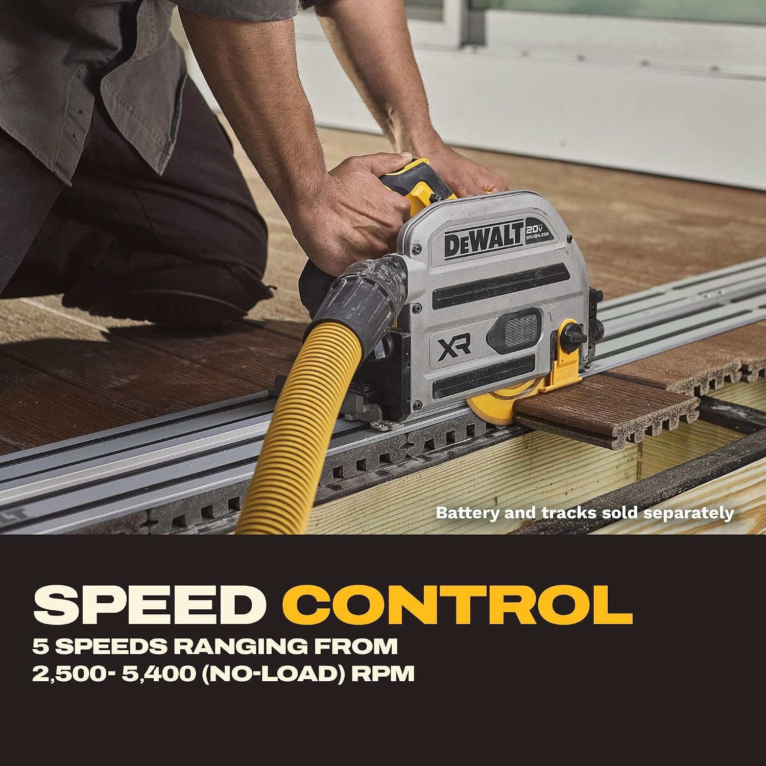 image:imageDEWALT 20V MAX XR 612 in Cordless Plunge Track Saw DCS525B