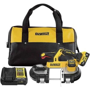 DEWALT 20V MAX XR Dual Trigger Bandsaw, Brushless Motor, Portable and Cordless, 3-3/8 Inch Cut Capacity, Bare Tool Only (DCS379B)(Kit with Battery)
